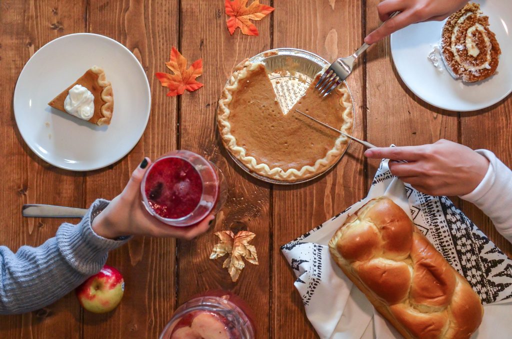 thanksgiving meal on a table